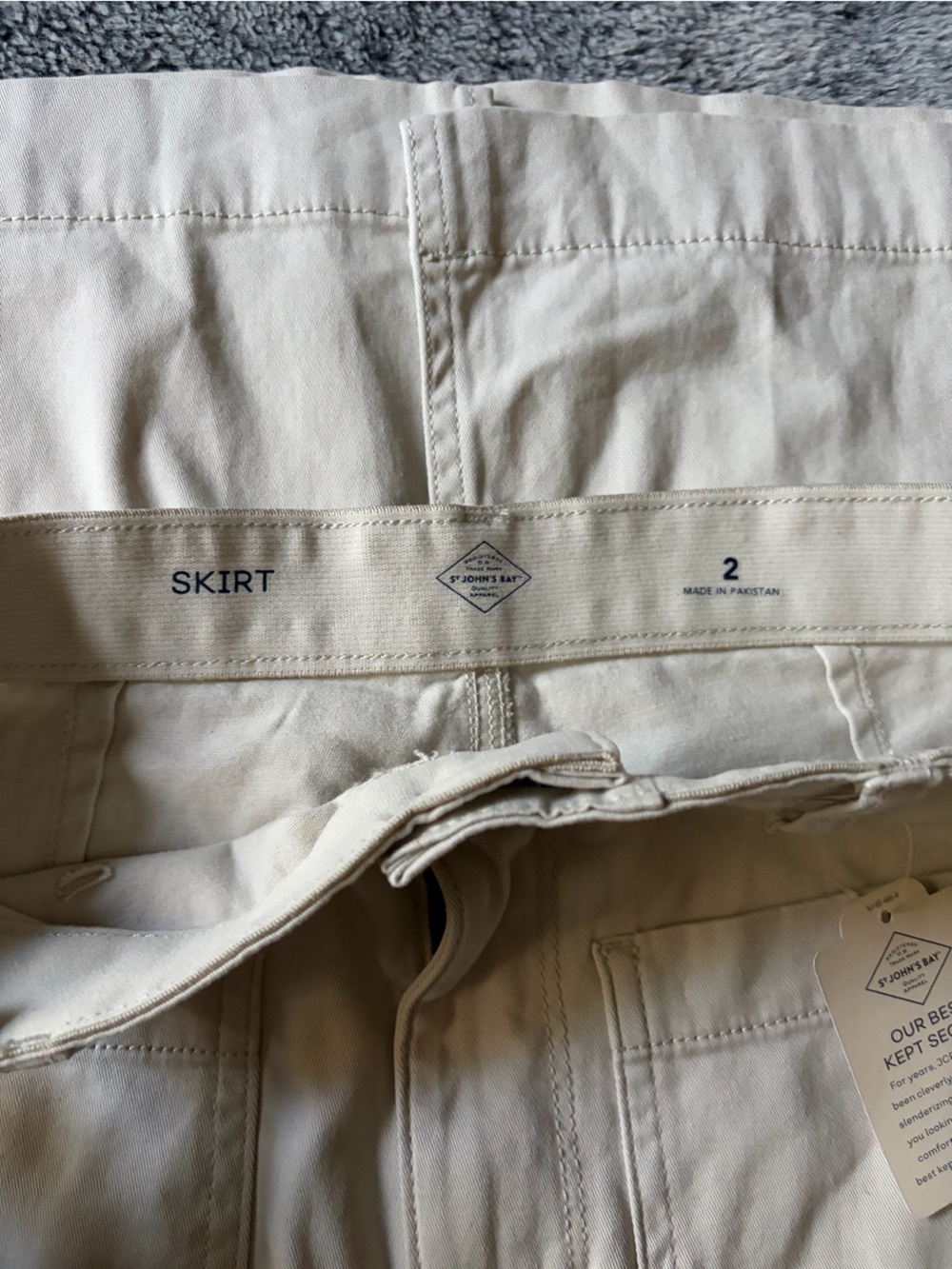 St. John's Bay Cream High-Waist Long A-Line Skirt - Picture 6 of 8